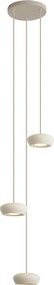 Lampada a sospensione moderna beige con paralume rotondo a 3 luci - Concerto