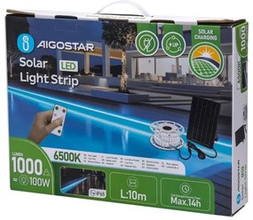 Aigostar - LED Striscia solare dimmerabile LED/20W/3,2V 20 m 2700K IP65 + +TC