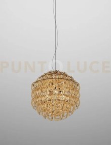 Giogali sospensione 50 cristallo ambra e bronzo opaco 3 luci attac...