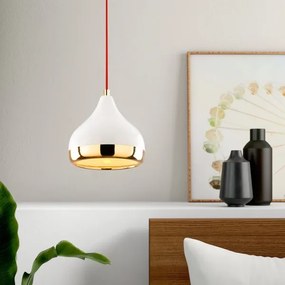 Lampadario a sospensione con filo YILDO 1xE27/40W/230V bianco/oro/rosso