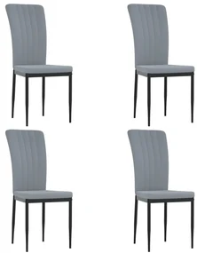 Sedie da pranzo 4 pz grigio chiaro in velluto
