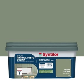 Smalto da interno per piano di lavoro, SYNTILOR RT CUC BIO 2L VERDE SALVIA verde salvia satinato, 2 L