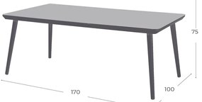 Tavolo da pranzo grigio da giardino 170x100 cm Sophie - Hartman