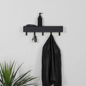 Attaccapanni da parete nero in metallo con scaffale 52 cm Dax Play – Spinder Design