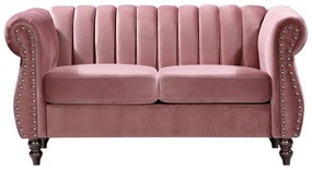 Divano Chesterfield 2 posti in Velluto Rosa antico - TRUMBO