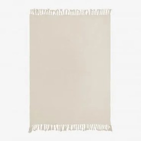 Coperta Plaid in garza di cotone (170x130 cm) Eloi Beige Crema - Sklum