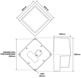 Applique IP65 LED da Parete 12W B. Naturale a Rombo Colore Bianco Naturale 4.200K