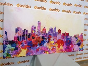 Quadro su tela – New York in versione acquerello