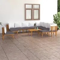 Set Divani da Giardino 12 pz con Cuscini in Massello di Acacia cod mxl 38197