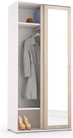Armadio per vestiti con porta scorrevole bianco L 90 x P 45 x H 195 cm