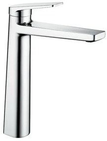 Miscelatore lavabo alto in ottone cromo con sottile leva monocomando Nemes