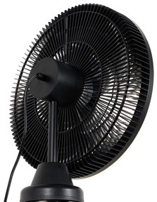 Ventilatore da pavimento treppiede nero con LED dimmerabile a 3 livelli - Meric