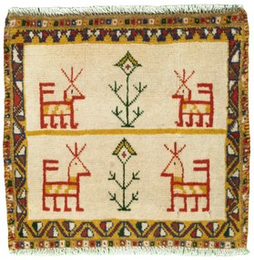 Shiraz Tappeto persiano 40 x 40 Rosso (Iran) Annodato A Mano