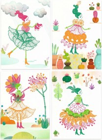 Gioco d'arte - timbri e ragazze dei fiori