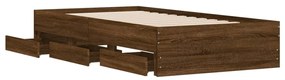 Giroletto cassetti rovere marrone 90x200 cm legno multistrato