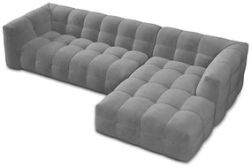 Divano angolare in velluto grigio, angolo destro Vesta - Windsor &amp; Co Sofas