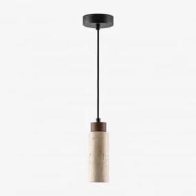 Lampada Da Soffitto In Travertino E Legno (ø6,5 Cm) Davise Colori Naturali - Sklum