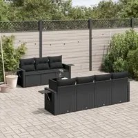 Set Divani da Giardino con Cuscini 8 pz Nero in Polyrattancod mxl 88093