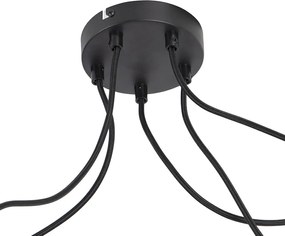Lampada a sospensione di design nera 5 luci - Cavalux
