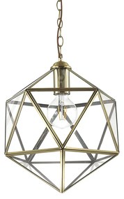 Sospensione Vintage-Decò Deca Metallo Ottone Brunito 1 Luce E27 Big