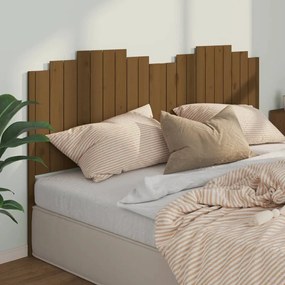 Testiera per letto miele 206x4x110 cm in legno massello di pino
