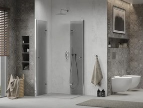 Mexen Lima Duo cabina doccia pieghevole 100 x 80 cm, trasparente, cromo - 856-100-080-02-00