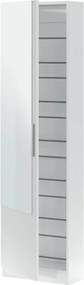Scarpiera 1 Anta Con Specchio 50x22x180 Cm 16 Paia Kristal Bianco Artik