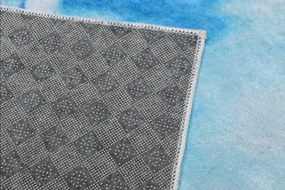 Tappeto moderno blu con motivo astratto Larghezza: 80 cm | Lunghezza: 150 cm