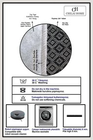 Tappetino per il bagno bianco e nero 60x100 cm Rasse – Foutastic