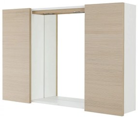 Specchio Contenitore 90x60 Cm Due Ante Con Illuminazione Led Feridras "Stella" Larice