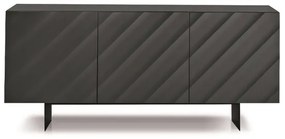 Madia in legno 180 cm 3 ante Antracite 2 piedini - KALLA