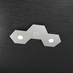 Hexagon applique-plafoniera 2 luci + 1 decorativo grigio 1142-2l1d-gr