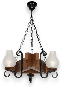 Brilagi - Lampadario a sospensione con catena QUEEN 3xE14/40W/230V faggio/noce