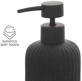 Set accessori bagno 2 pezzi in ceramica nero soft touch Spring