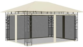 Gazebo Con Zanzariera 4x3x2,73 M Crema 180 G/m² /