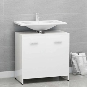 Mobile Da Bagno Bianco Lucido 60x33x61 Cm İn Legno Multistrato /