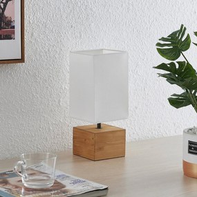 Lindby Arbin lampada da tavolo base legno quadrata