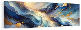 Quadro su tela – Flusso blu e dorato