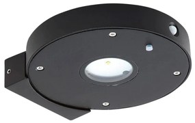 Lucande - Tavon Round LED Cella solare Applique da Parete Dim. w/Sensore Nero Lucande