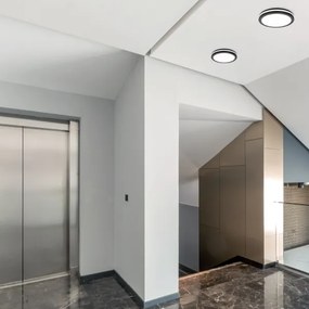 Plafoniera LED bagno con sensore LED/24W/230V pr. 30 cm nera + telecomando