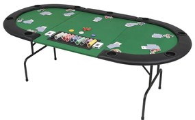 Tavolo Da Poker Piegabile İn 3 Per 9 Giocatori Ottagonale Verde /