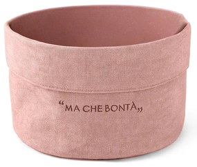 Cestino pane ruggine 20x14x15 cm con scritta in misto cotone