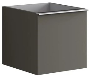 Struttura semi colonna da bagno Pixel 1 cassetto laccato opaco grigio carbone L 40 x H 40 x P 45.5 cm