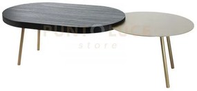 Tavolino packtop grande sabbia ,base oro laccato ,finitura wengè in...