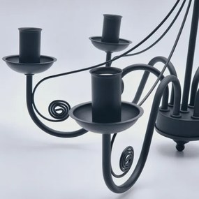 Lampadario a sospensione con catena DONATO 6xE14/40W/230V nero