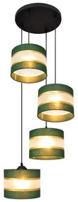 Lampadario a sospensione con filo HELEN 4xE27/15W/230V verde/oro