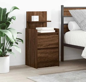 Comodini Con 2 Cassetti 2 Pz Rovere Marrone 38x34x80 Cm /