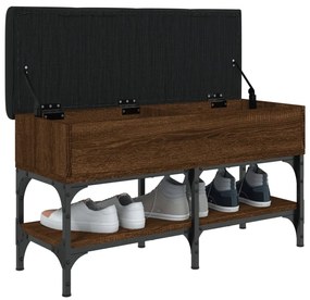 Panca per scarpe rovere marrone 82x32x45 cm legno multistrato