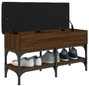 Panca per scarpe rovere marrone 82x32x45 cm legno multistrato