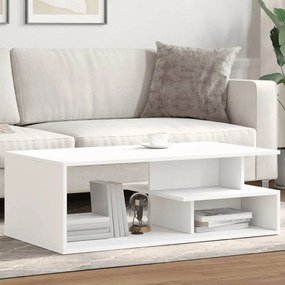 Tavolino Da Salotto Bianco 102x55x35 Cm İn Legno Multistrato /